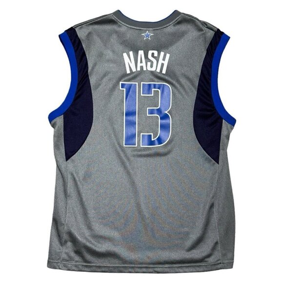 Vintage STEVE NASH Y2K Dallas Mavericks Reebok Silver NBA Basketball Jersey M - Picture 2 of 8